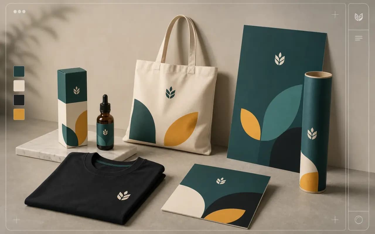 AI generated product mockups and brand assets