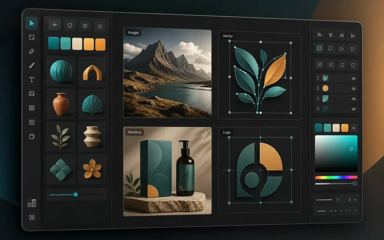 Recraft V4 AI image and vector design workspace